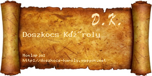 Doszkocs Károly névjegykártya