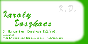 karoly doszkocs business card